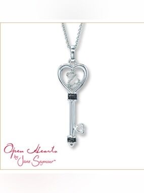 Jane Seymour Open Hearts Collection Key Pendant Necklace
